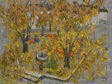 Herbst in Lengnau, 1968, Öl auf Leinwand, 60 x 80 cm