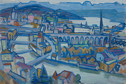 Zürich, 1948, Öl auf Leinwand, 80 x 120 cm