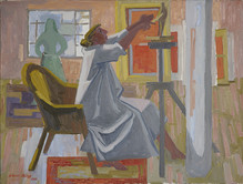 Die Bildhauerin II, 1956, Öl auf Leinwand, 102 x 135 cm
