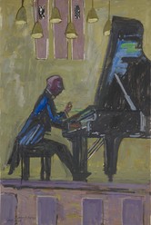 Der Pianist, 1967/68, Öl auf Leinwand, 120 x 80 cm