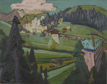 Albert Rüegg, «Arosa in der Morgensonne», 1945, Öl auf Sperrholz