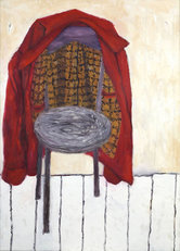 Dieter Hall, «Stuhl und rote Lederjacke», 2007, Öl auf Leinwand