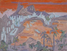 Albert Rüegg, «Die Bucht von Botafogo», 1963, Öl auf Leindwand