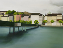«Ghanet - Mühlesteg», 2015, Julia Bruderer, Öl auf Leinwand, 45 x 65 cm