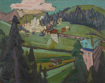 Arosa in der Morgensonne, 1945, Öl auf Sperrholz, 70 x 90 cm