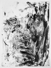 Giampaolo Russo, «Selbstporträt mit geschlossenen Augen», 2016, Monotypie, 81 x 60 cm
