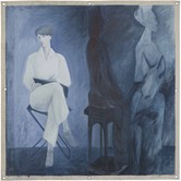 Renate Bodmer, «Selbstporträt», 1986, Acryl und Gouache auf Leinwandblache, 202 x 200 cm