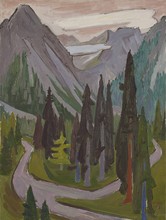 Landschaft bei Arosa, 1943, Öl auf Leinwand, 80 x 60 cm