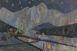 Sternennacht im Engadin, 1961, Öl auf Leinwand, 80 x 120 cm