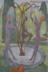 Unter der Brause, 1966, Öl auf Leinwand, 120 x 80 cm