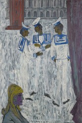 Drei Matrosen in Venedig, 1977, Öl auf Leinwand, 120 x 80 cm