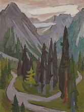 Albert Rüegg, Landschaft bei Arosa, 1943, Öl auf
Leinwand, 80 x 60 cm, Foto: Michael Sieber