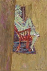Albert Rüegg, Modell in rotem Stuhl, 1974
Öl auf Leinwand, 120 x 80 cm, Foto: Peter Schälchli