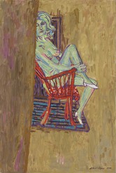 Albert Rüegg, Modell in rotem Stuhl, 1974
Öl auf Leinwand, 120 x 80 cm, Foto: Peter Schälchli