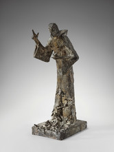 Melanie Rüeg-Leuthold, Vogelpredigt des Franz von Assisi, 1978, Bronze