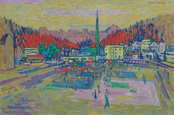 Albert Rüegg, Davos, 1966, Öl auf Leinwand, 80 x 120 cm