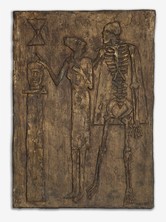 Melanie Rüegg-Leuthold, Künstlerin und Tod, 1989, Bronze, 86 x 61 cm