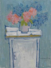 Albert Rüegg, Hortensien, 1961, Öl auf Leinwand, 80 x 60 cm